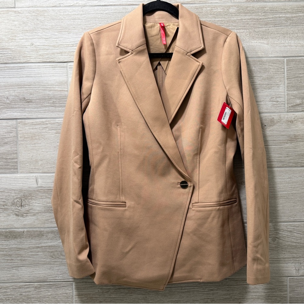 SPANX Women's Toffee Asymmetrical Blazer Size Medium NWT